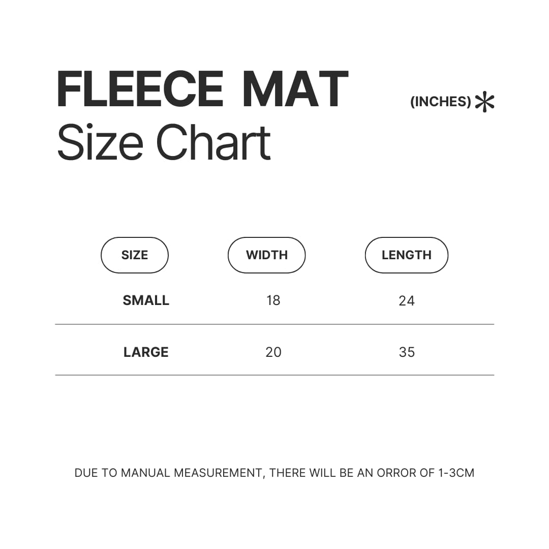 Fleece Mat Size Chart - Serious Sam Merch