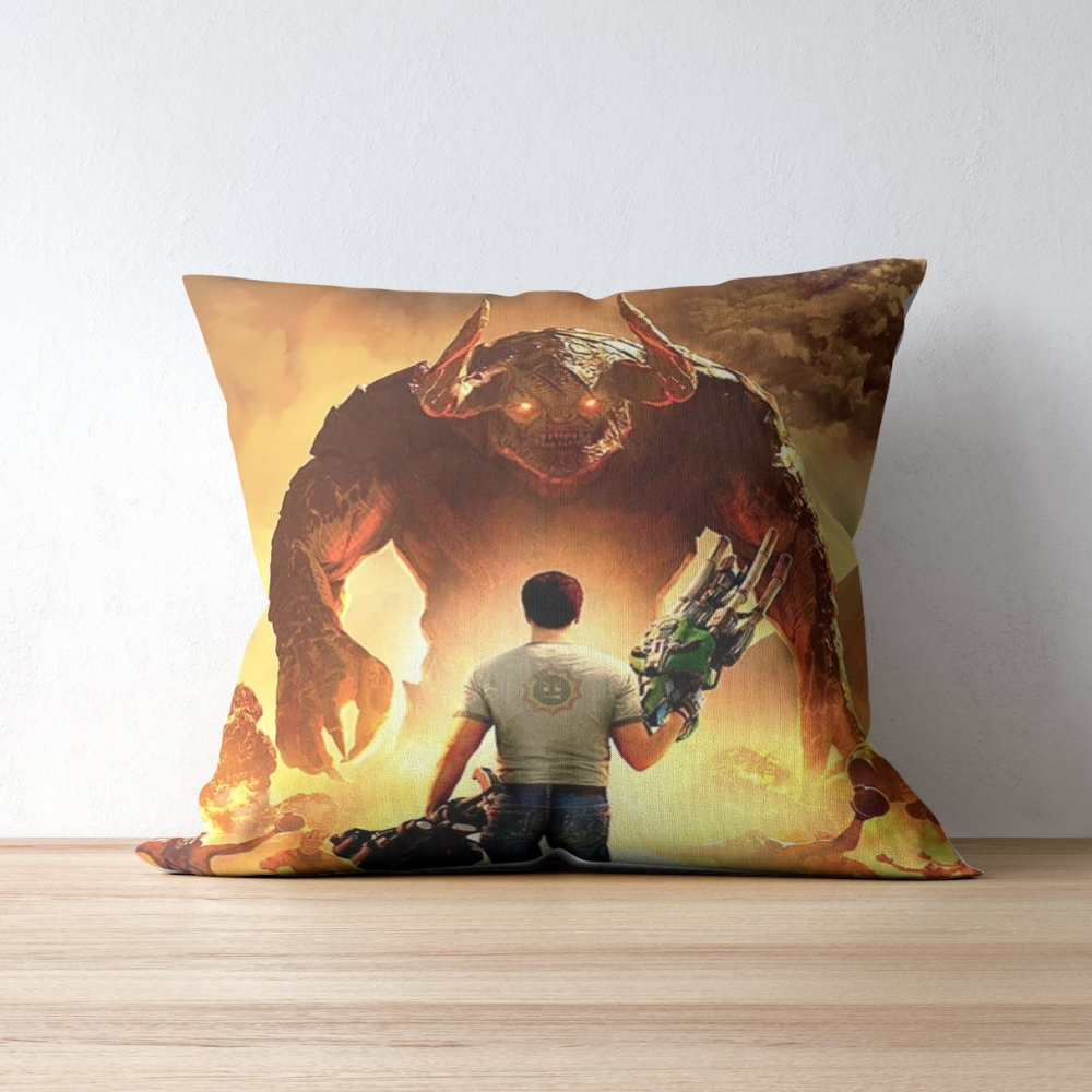 Serious Sam Fight Monster Throw Pillow