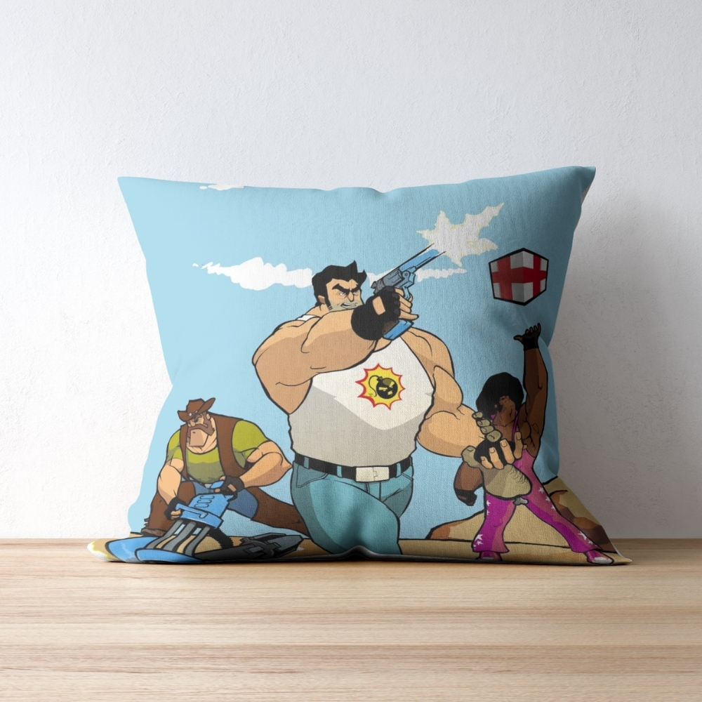 Serious Sam Funny Throw Pillow